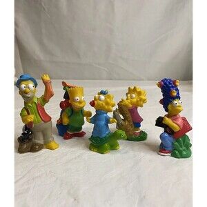 The Simpsons Family Burger King Toy Lot of 5 Complete Camping Figures 1990 TCFFC